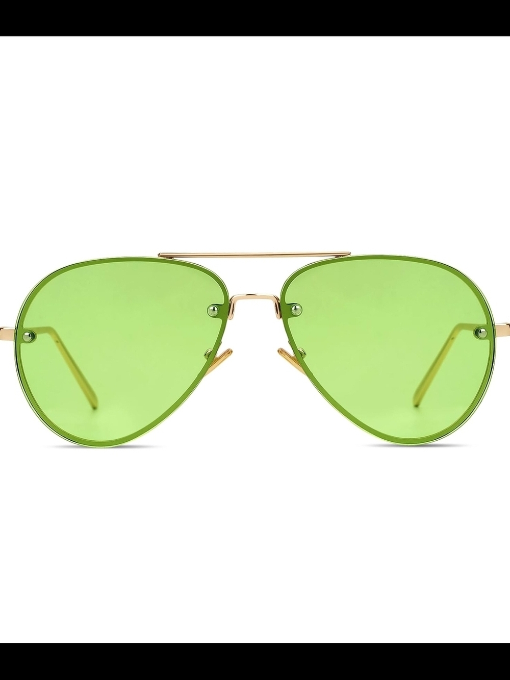 Gold Frame Green Lens Aviator Sunglasses